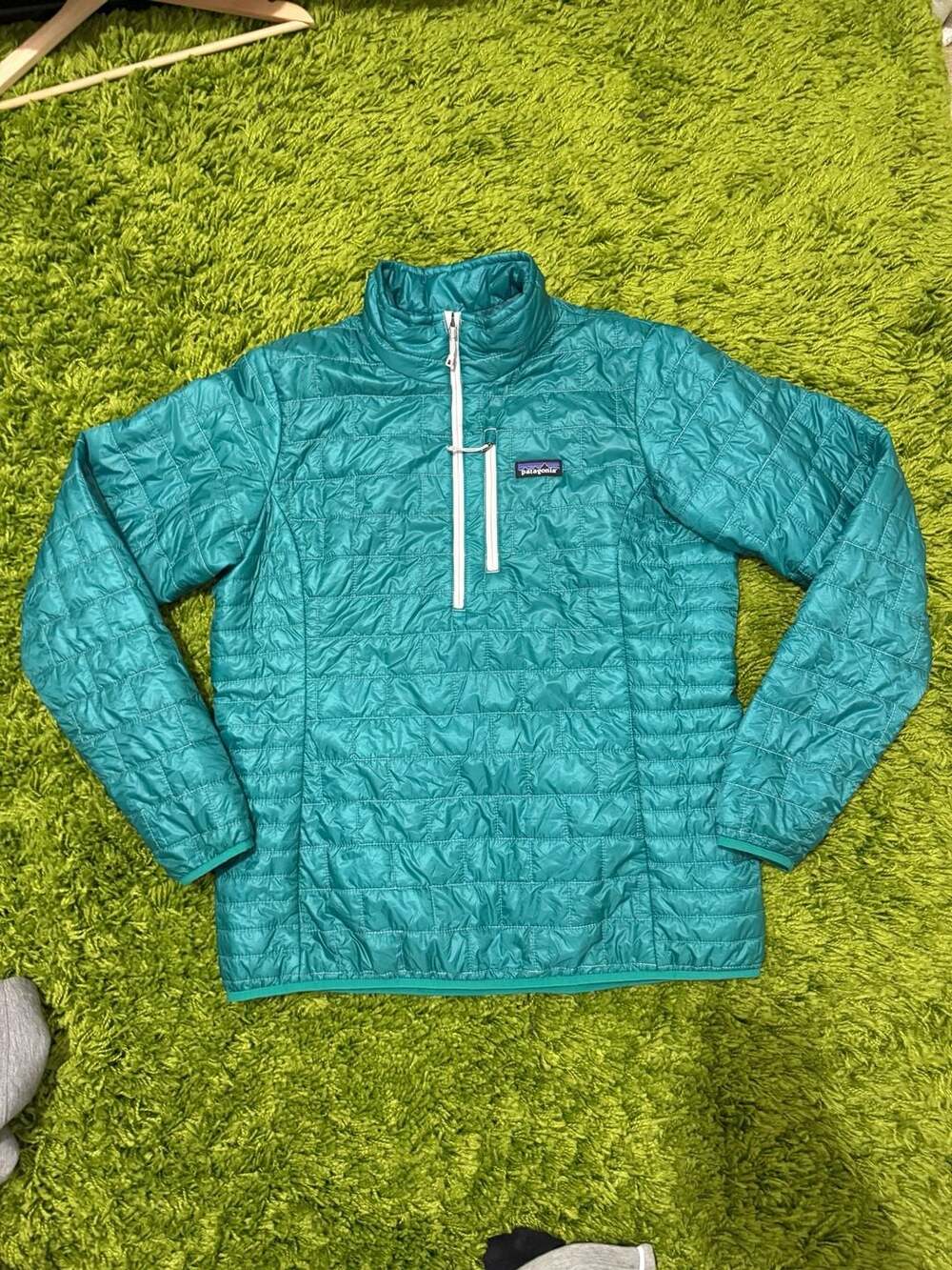 Patagonia Nano Puff Pullover Size XL Teal Quilted Jacket